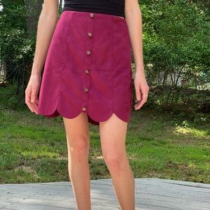 Magenta Button Skirt